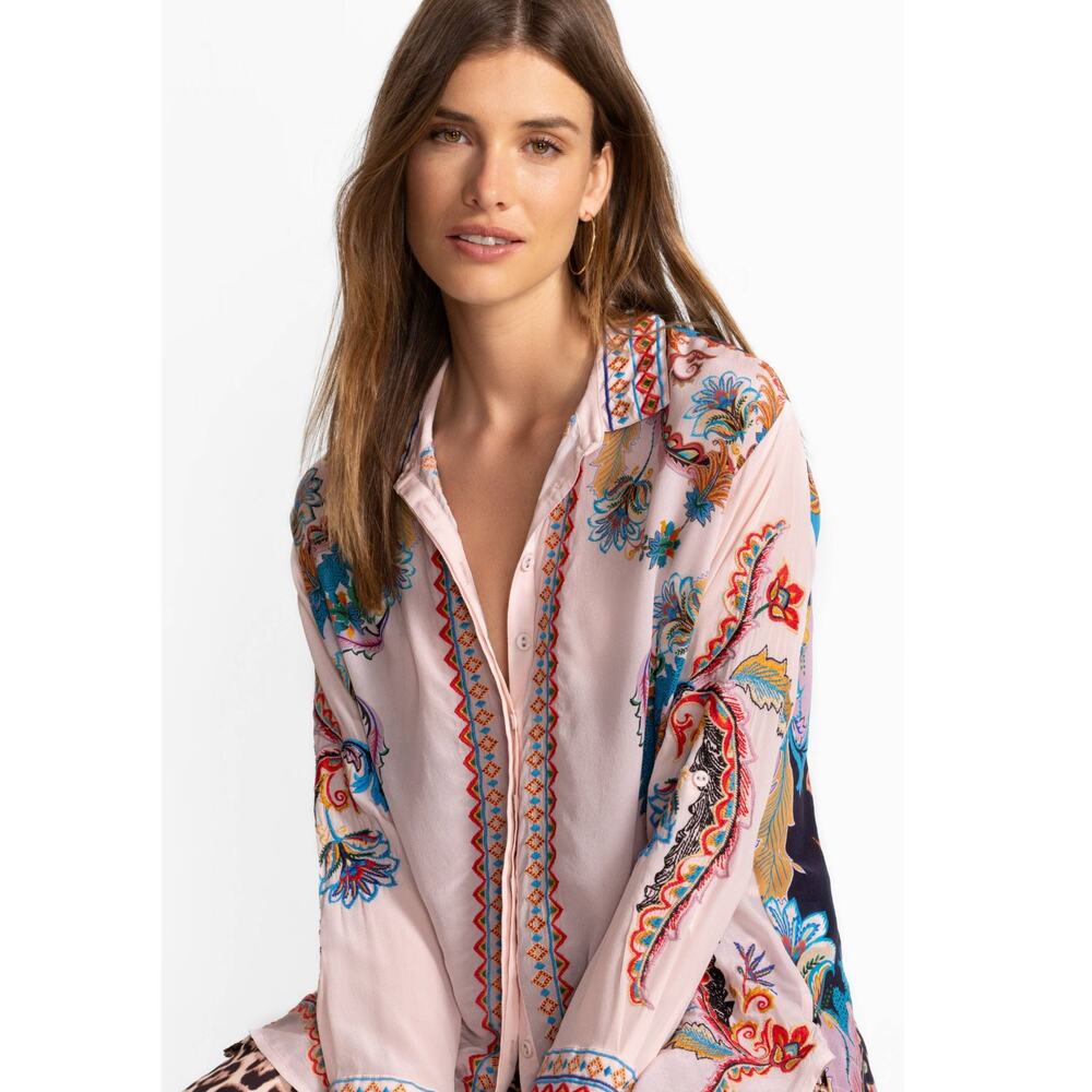 JOHNNY WAS Morelia Silk Shirt, Size 1X, New